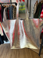Grand sac cabas en cuir irisé