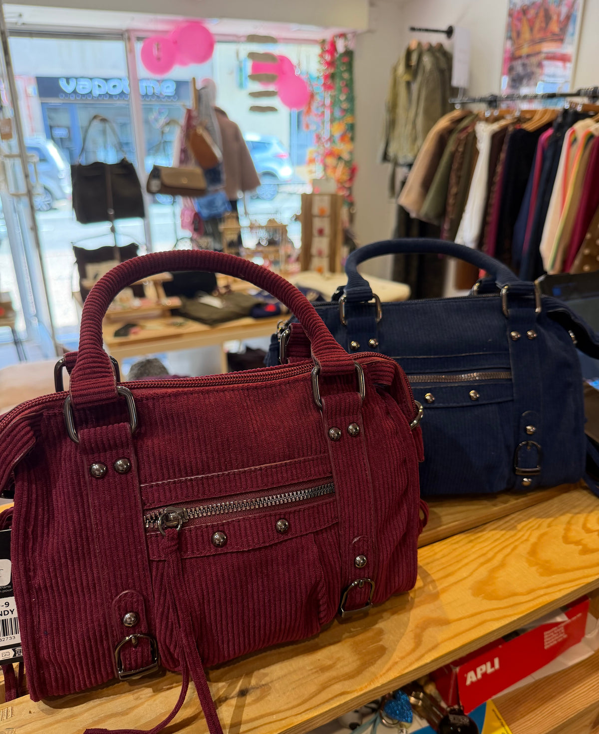 Sac velours Vinoria