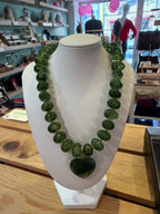 Collier Ziana Bohm en acier inoxydable avec perles effet marbré et pendentif cœur