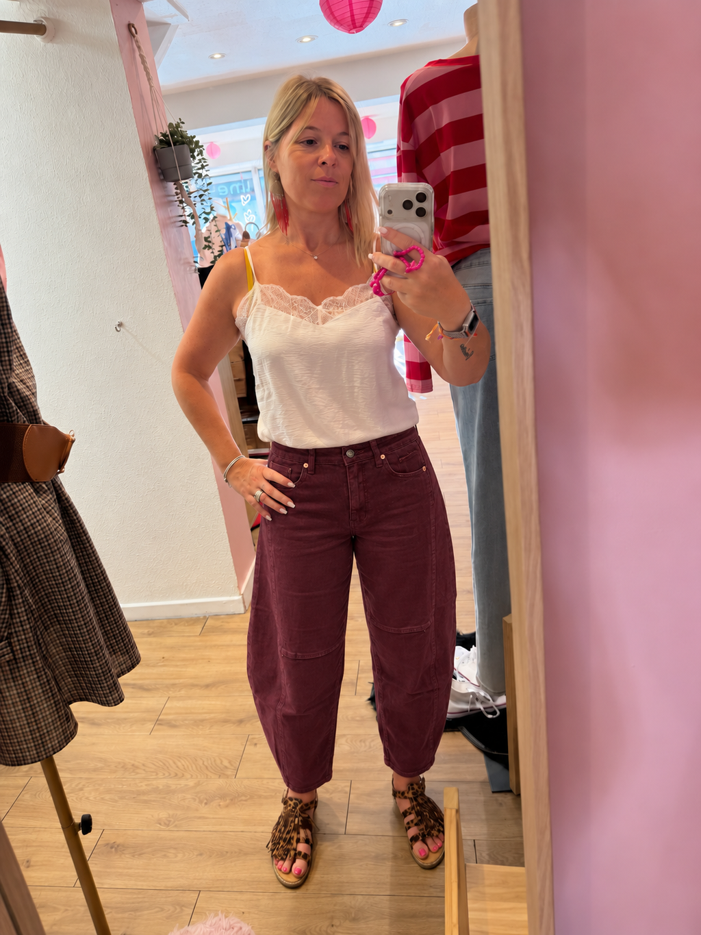 Jean Zoé coupe ballon prune taille haute