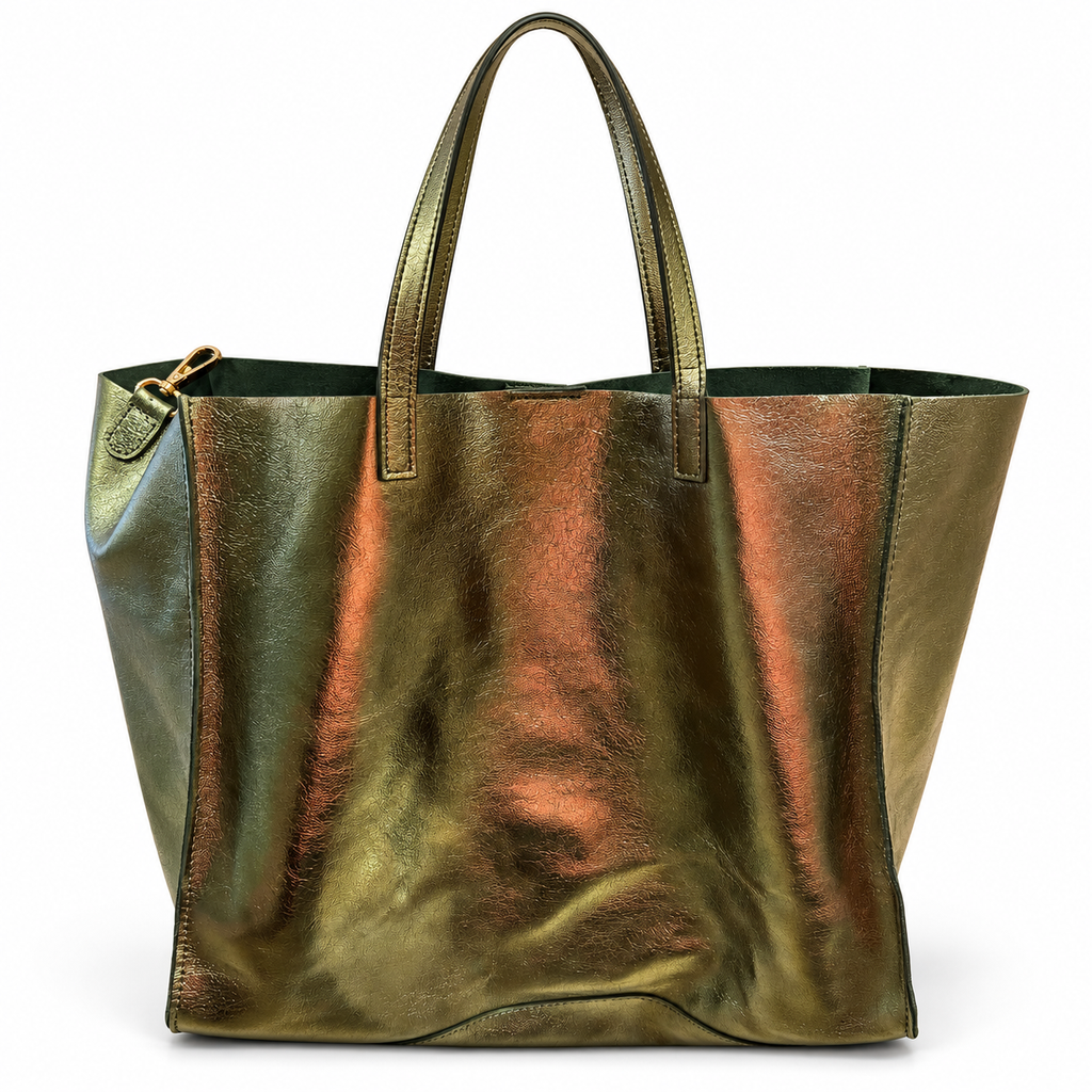 Grand sac cabas en cuir irisé