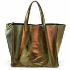 Grand sac cabas en cuir irisé