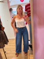 Jean wide leg Estelle bleu délavé taille haute