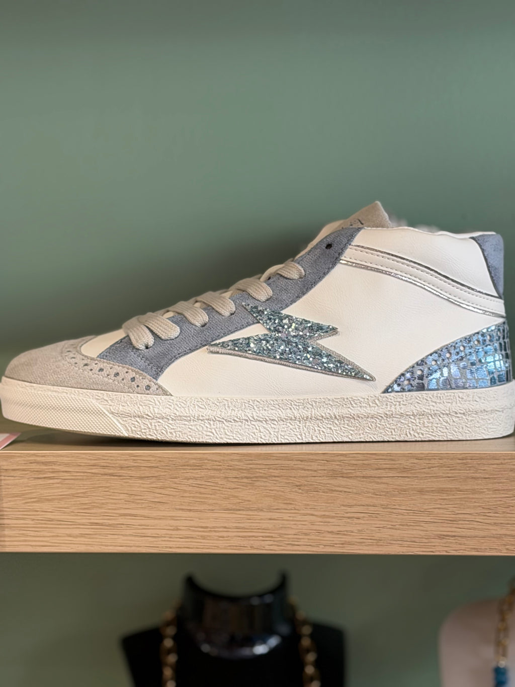 Baskets montantes bleues claires