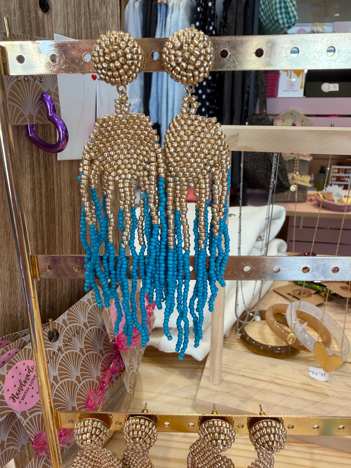 boucles d'oreilles perlées