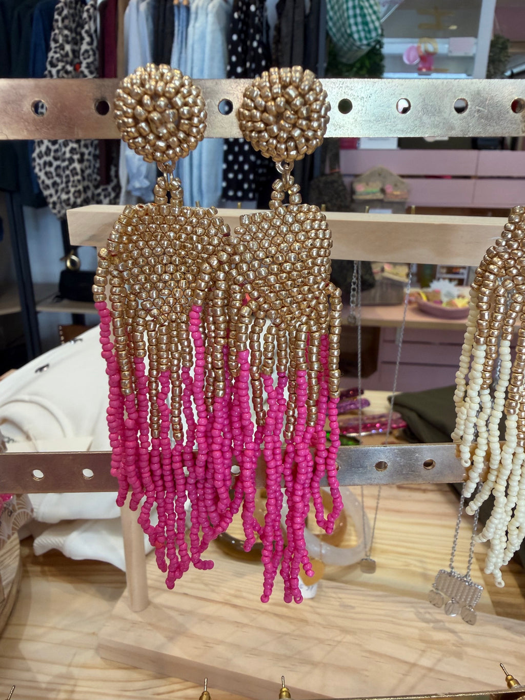 boucles d'oreilles perlées